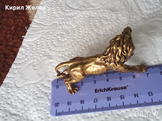 Бронзова фигурка на лъв малка 52515, снимка 6 - Колекции - 52590124