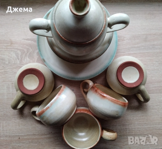 Комплект стари глинени чаши, снимка 2 - Колекции - 52053747