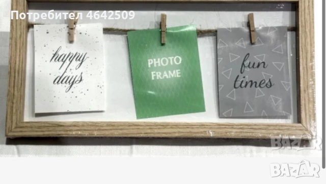 Автентична Дървена Рамка за Снимки 3 в 1