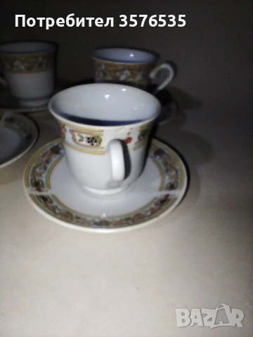 Порцеланов сервиз за кафе YUTAI – 5 чаши + 6 чинийки (маркиран), снимка 4 - Чаши - 53671257