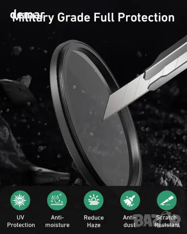 Heysliy 77 mm UV филтър, филтър за ултравиолетова защита на обектива, снимка 3 - Обективи и филтри - 49242350