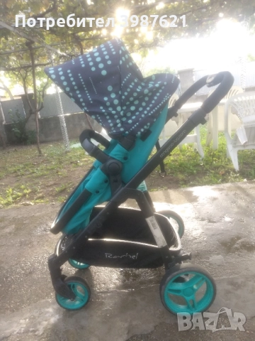 Детска комбинирана количка 2в1 Cangaroo - Rachel, тюркоаз, снимка 6 - Детски колички - 51488014