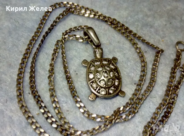 ФИГУРАЛЕН СКЪПОЦЕНЕН СРЕБЪРЕН МЕДАЛЬОН КОСТЕНУРКА СРЕБЪРНА ВЕРИЖКА КОЛИЕ РОДИРАНО СРЕБРО 925 47539