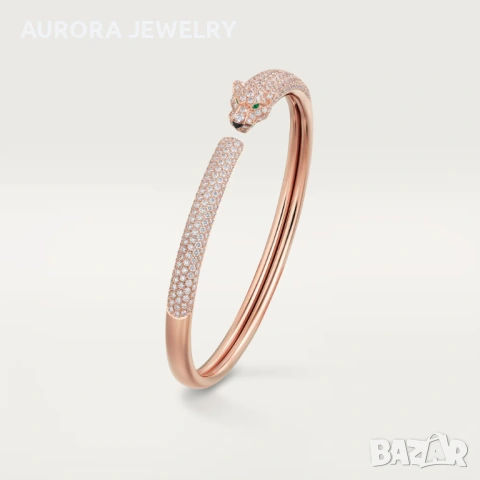 CARTIER Panthere de Cartier Rose Gold Diamonds Дамска Гривна, снимка 8 - Гривни - 53169877