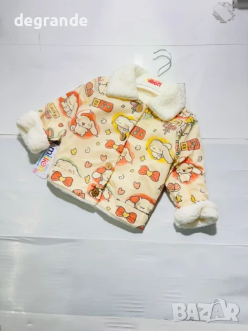 Топли бебешки якета налични в два десена. Размери за 6м 12м 18м , снимка 2 - Бебешки якета и елеци - 51280603