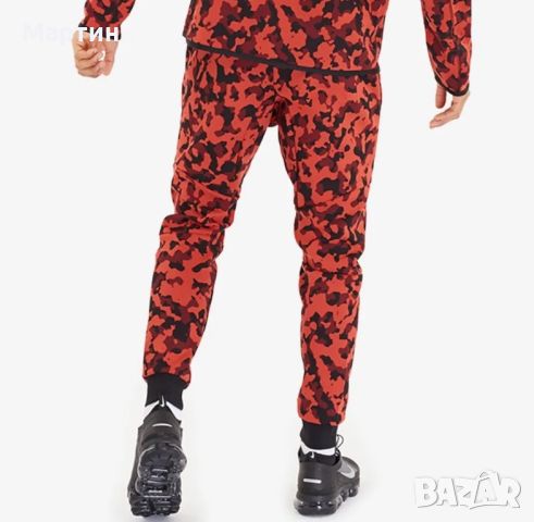 Мъжки комплект Nike Tech Fleece Red Camo - размер XL, снимка 8 - Спортни дрехи, екипи - 45880461