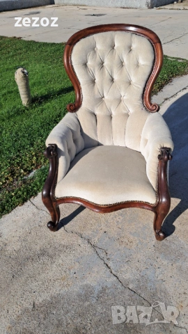 Кресло антикварно махагон №056, снимка 2 - Дивани и мека мебел - 53253967
