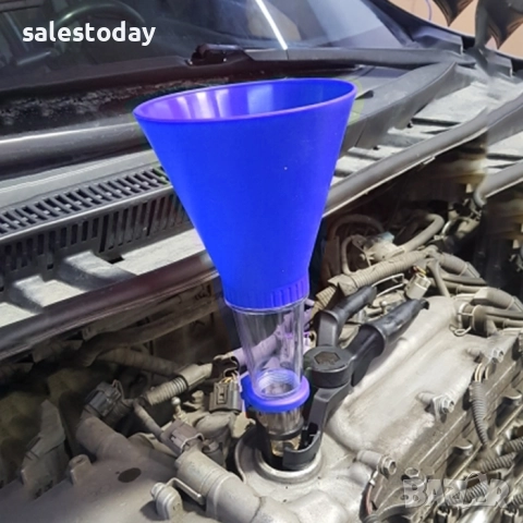 Фуния с дръжка за моторно масло, охлаждаща течност, пвц, Ф12, 46см