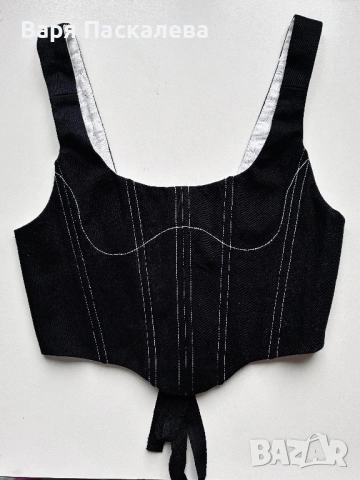 Дънков корсет Zara, S/М-размер, снимка 2 - Корсети, бюстиета, топове - 53732402