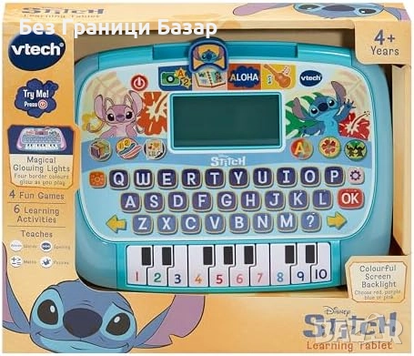 Нов VTech Stitch интерактивен таблет за учене и игра 6+ активности деца, снимка 4 - Образователни игри - 51683586