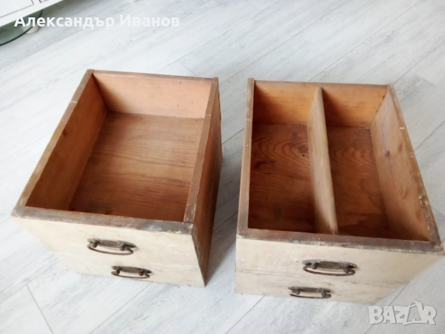 Комплект стари,дървени чекмеджета, снимка 4 - Други - 53690847