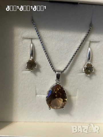 Прекрасен сребърен комплект със Султанит , снимка 4 - Бижутерийни комплекти - 52850305
