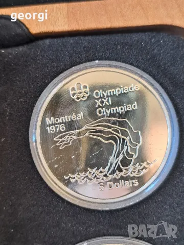 колекционерски сребърни монети от Олимпиадата в Монреал 1976г., снимка 3 - Нумизматика и бонистика - 49853911