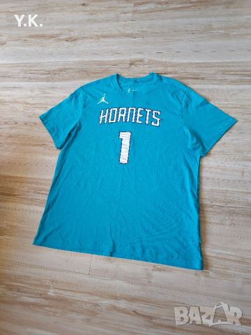 Оригинална мъжка тениска Nike x Charlotte Hornets NBA x Ball, снимка 2 - Тениски - 46755112