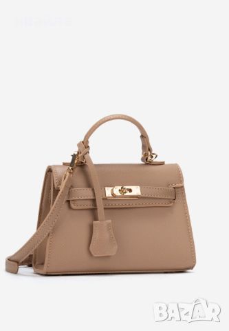 Бежова чанта зелена синя черна червена по модел на Хермес Hermes Kelly mini , снимка 2 - Чанти - 45782604