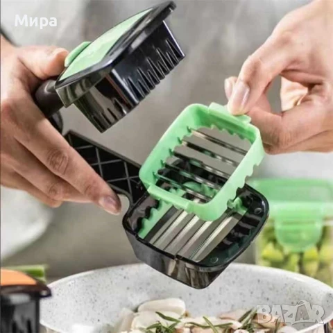 Кухненско, мултифункционално ренде за плодове и зеленчуци 5 в 1 Genius Nicer Dicer, снимка 7 - Аксесоари за кухня - 50549362