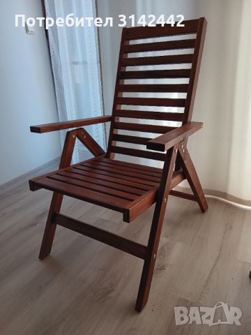 Градинска маса с 6 стола и две градински сгъваеми дървени кресла, снимка 2 - Градински мебели, декорация  - 46416898