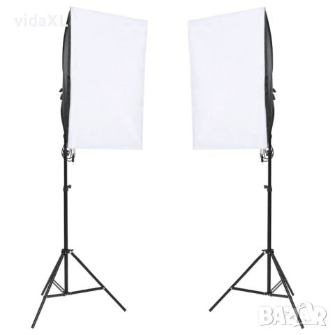 vidaXL Професионални студийни лампи, 2 бр, 40x60 см, стомана, черни(SKU:190243, снимка 1 - Други стоки за дома - 46056849