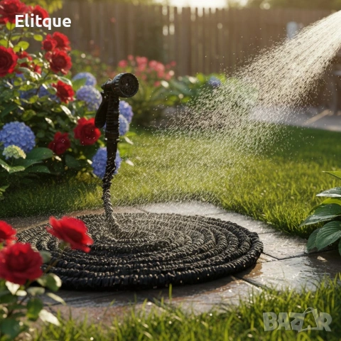 Гъвкав разтеглив градински маркуч 30м – Пълен комплект с пистолет (7 функции) и конектори на едро , снимка 3 - Други инструменти - 53401843