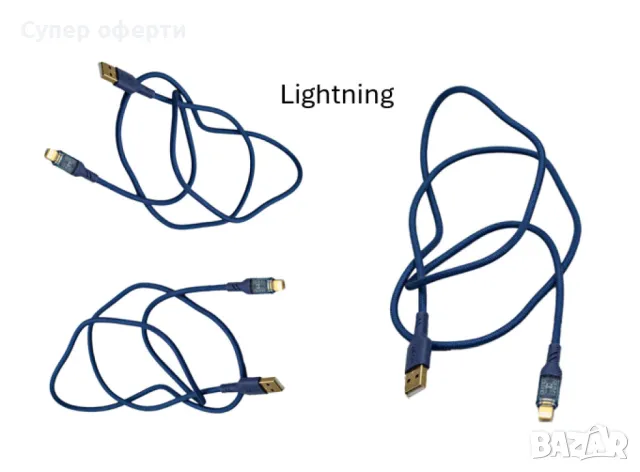 Надеждни кабели за всяко устройство – Type-C, Micro или Lightning, снимка 4 - USB кабели - 48523755