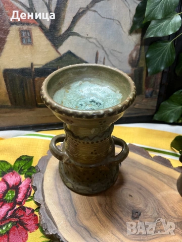 Свещник и комплект за вино   керамика с красиви цветове , снимка 15 - Сервизи - 53156535