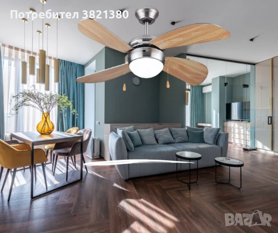 Вентилатор Muhler - таванен, осветление, 42'', снимка 1