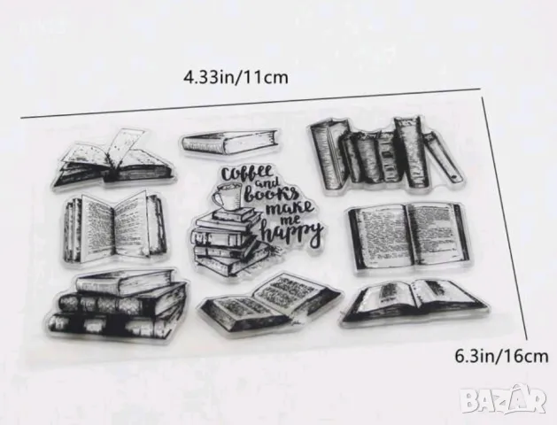 2 вид : Книга Книги силиконов гумен печат декор украса бисквитки фондан Scrapbooking, снимка 3 - Други - 32314869