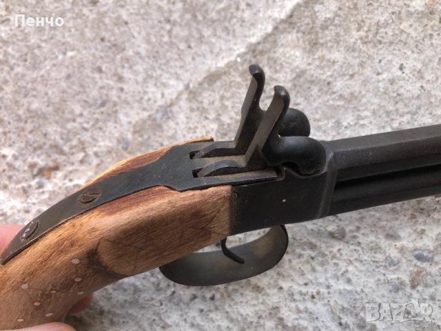 старинен капсулен двуцевен пистолет, снимка 9 - Антикварни и старинни предмети - 39028282