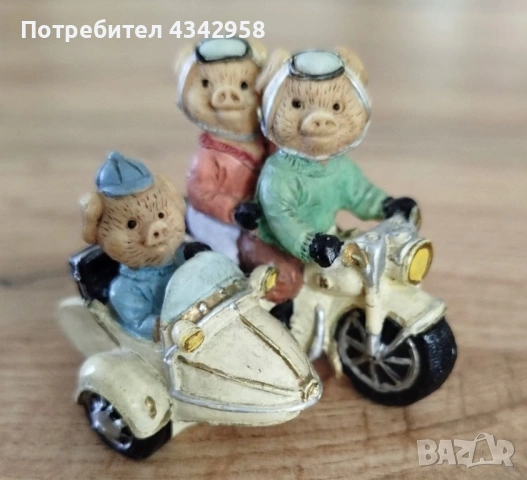 Винтидж фигурки – животни байкери на мотори.1980-1990г., снимка 5 - Антикварни и старинни предмети - 54246991