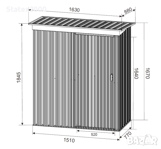 Градинска Барака ,стоманена,цвят антрацит, снимка 7 - Други - 46382410