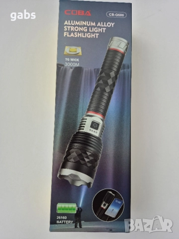 Супер мощен LED фенер COBA CB-G686,3000m, снимка 12 - Къмпинг осветление - 52478661