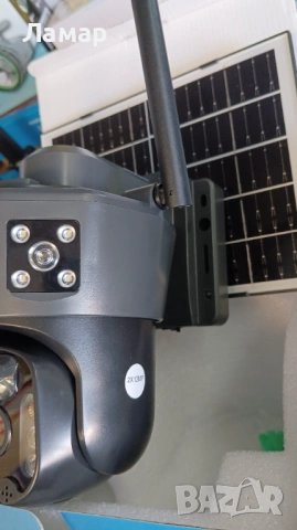 Двойна соларна безжична въртяща камера ICsee 4G 2x12MP работи с СИМ SIM карта мобилни данни , снимка 4 - Други - 53816335