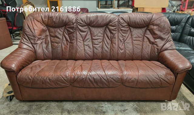 3997 Диван тройка от естествена кожа 