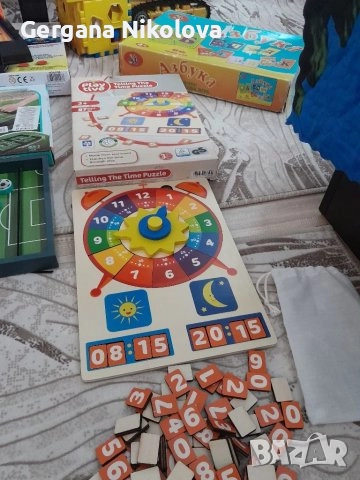 Детски играчки,дървена игра часовник , снимка 8 - Образователни игри - 40322346