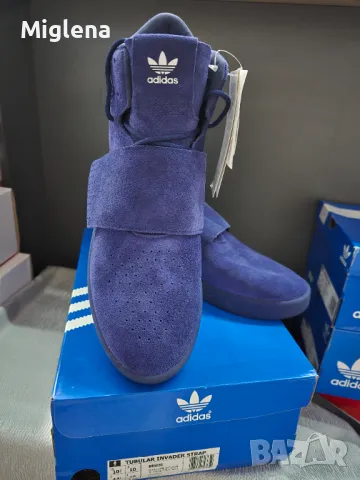 Мъжки Кецове Adidas Tubular Invader Strap blue uk 12 - eur 47 1/3 - cm 30.5  uk 10 - eur 44 2/3 - cm, снимка 1 - Мъжки боти - 47653968