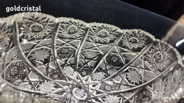 стара кристална купа фруктиера бонбониера , снимка 9 - Антикварни и старинни предмети - 52675100