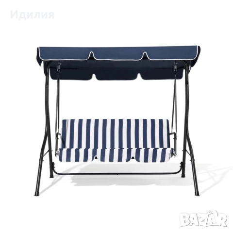 Триместна градинска люлка 110x172xH155 cm, снимка 3 - Градински мебели, декорация  - 51709169
