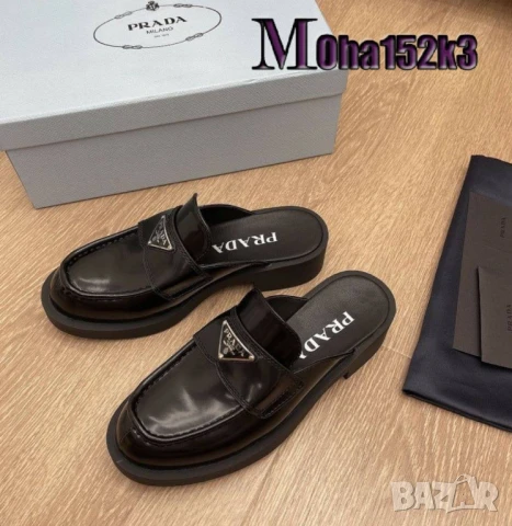 чехли от естествена кожа prada, снимка 3 - Чехли - 50745279