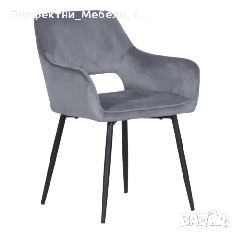 Комплект бар столове и трапезарн столове за кухня и хол в общ обем-сива гама, снимка 4 - Столове - 50345492