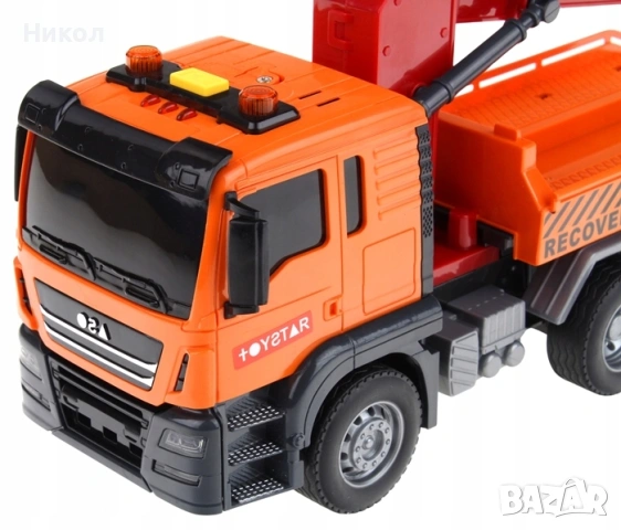 Камион Пътна помощ и кола със звук и светлина 🚚 , снимка 6 - Коли, камиони, мотори, писти - 53832604