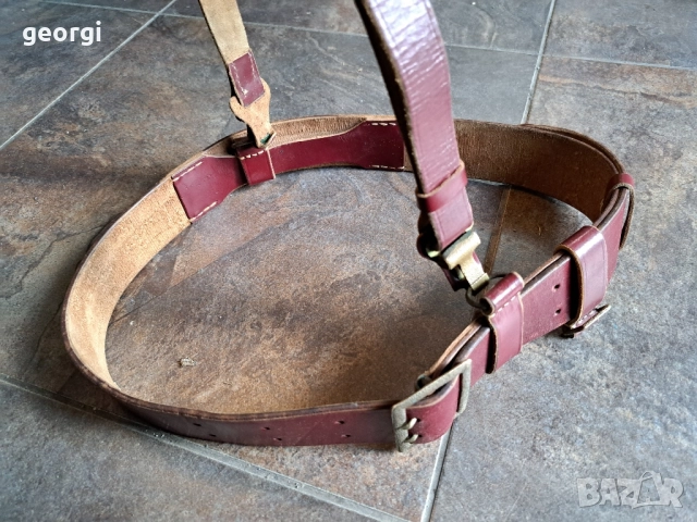 офицерски кожен колан с портупей 28/5, снимка 2 - Антикварни и старинни предмети - 51953295