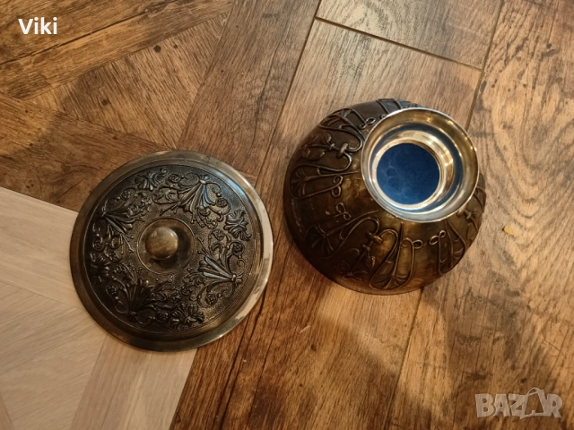 Посребрена бонбониера , снимка 3 - Декорация за дома - 52093103