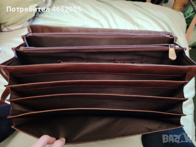 Голяма мъжка чанта от естествена кожа ART, снимка 4 - Чанти - 53558069