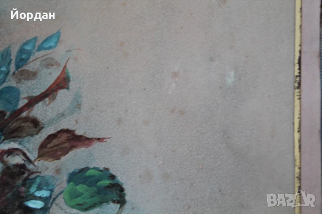 Стар акварел на дебел картон, снимка 14 - Други ценни предмети - 50917942