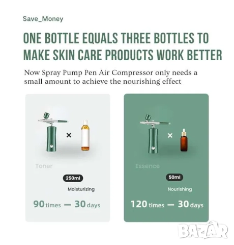 Мини кислороден нано спрей за кислородна мезотерапия за лице, снимка 6 - Козметични уреди - 52197646