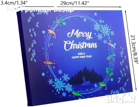 Нов Коледен календар с 24 риболовни примамки за мъже риболов подарък, снимка 4 - Такъми - 52655902