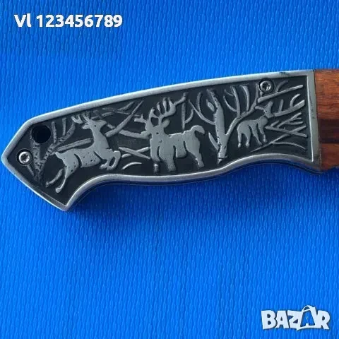 Сгъваем джобен нож с калъф”ЕЛЕНИ" сталь 65х13, снимка 2 - Ножове - 50694227