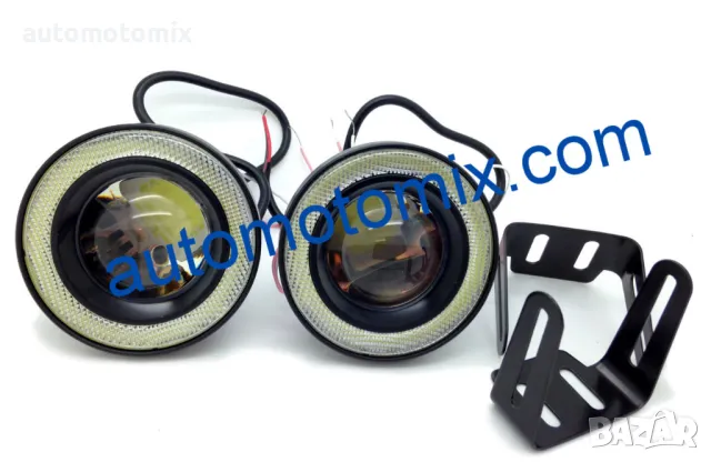 Халогени LED Angel eyes 75мм- 250318, снимка 1 - Аксесоари и консумативи - 47281172