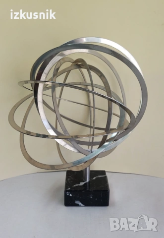 Пластика от инокс и мрамор– армирална сфера, снимка 2 - Статуетки - 53177096