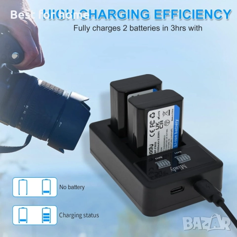 Miady Комплект от 2 резервни зарядни устройства за Sony, снимка 3 - Друга електроника - 52346677